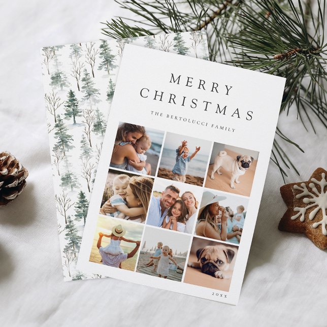 Tarjeta Festiva Collage fotográfico de Winter Woodland 9 (Subido por el creador)