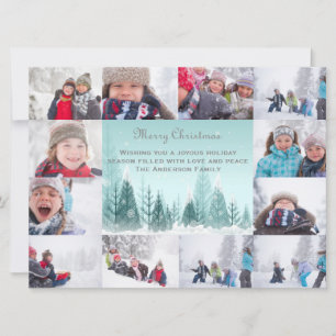 Tarjeta Festiva Collage fotográfico sobre paisajes invernales - Na