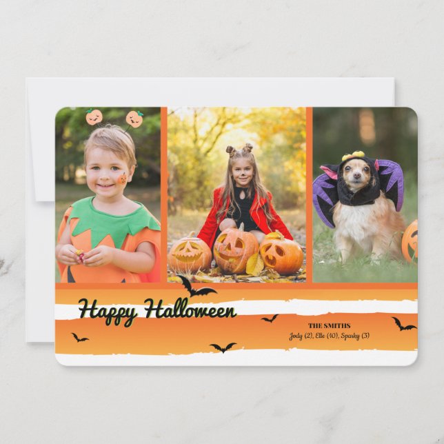 Tarjeta Festiva Collage Halloween Photo Card (Anverso)