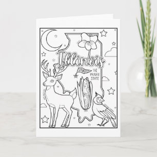 Tarjeta Festiva collage illinois color me