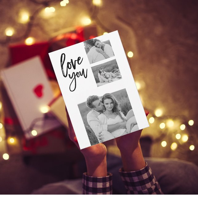 Tarjeta Festiva Collage moderno Couple Photo & Love You Beauty Gif (Subido por el creador)