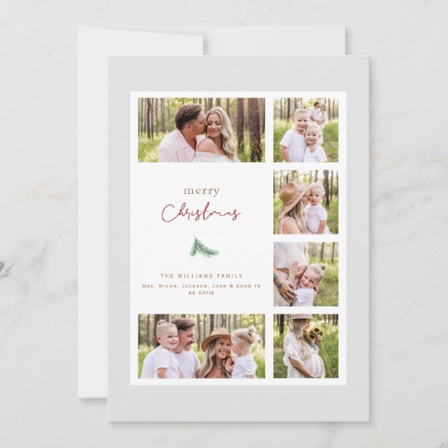 Tarjeta Festiva Collage Photo Modern Holiday Card (Anverso)