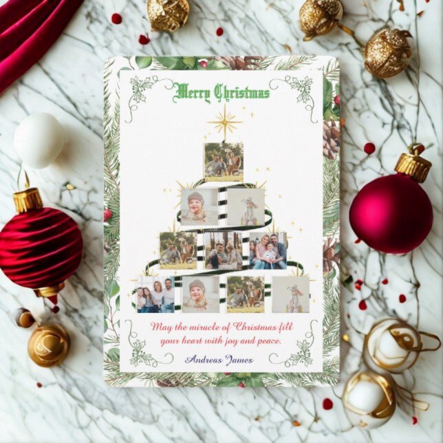 Tarjeta Festiva Collage Pine Needle (Subido por el creador)