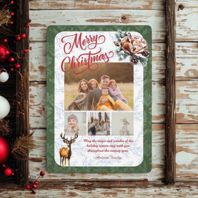 Tarjeta Festiva Collage Pine Needle Merry Christmas (Subido por el creador)