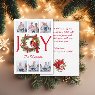 Tarjeta Festiva Collage Seis Fotos   Joy Navidades