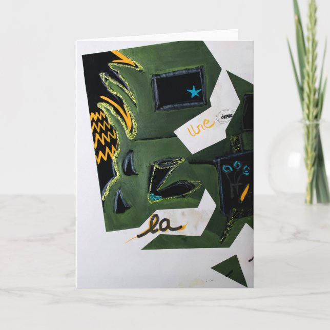 Tarjeta Festiva Collages Bruyants Artist's Book Odd Navidades Card (Anverso)