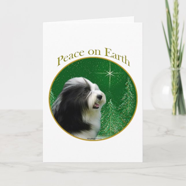 Tarjeta Festiva Collie Peace con las barbas (Anverso)