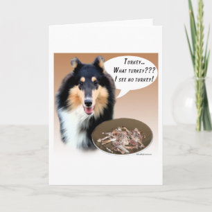 Tarjeta Festiva Collie Turkey