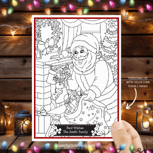 Tarjeta Festiva Coloca tus propios Navidades personales Santa