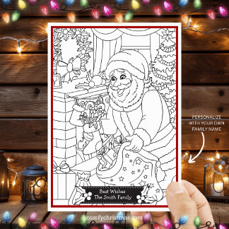 Tarjeta Festiva Coloca tus propios Navidades personales Santa