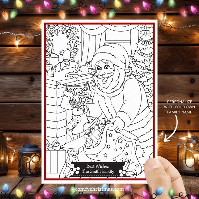 Tarjeta Festiva Coloca tus propios Navidades personales Santa (Subido por el creador)