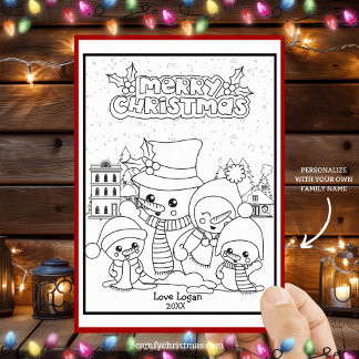 Tarjeta Festiva Coloca tus propios Navidades personalizados Snowma