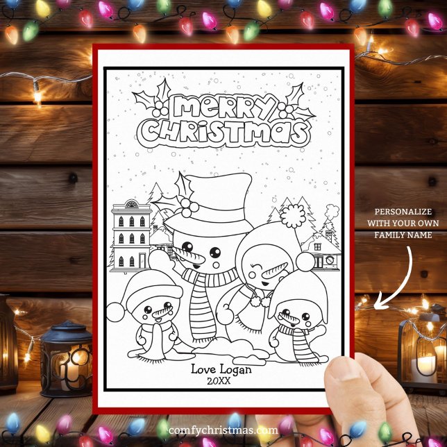 Tarjeta Festiva Coloca tus propios Navidades personalizados Snowma (Subido por el creador)