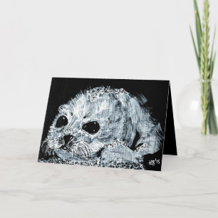 Tarjeta Festiva Colocación de sellos de nieve