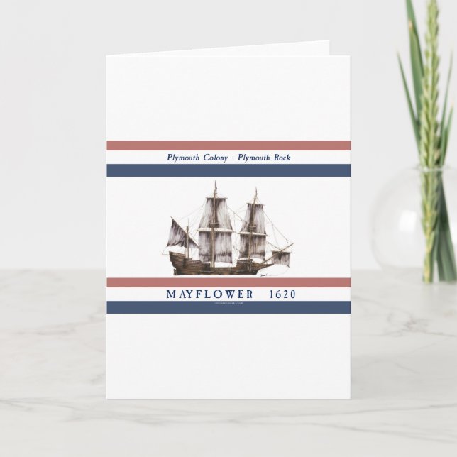 Tarjeta Festiva colonia de Plymouth de 10 mayflower (Anverso)