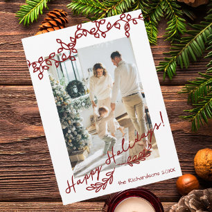 Tarjeta Festiva Color Editable Navidades singulares Doodles Foto