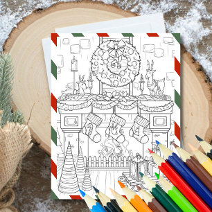 Tarjeta Festiva Color En Navidades Colocando El Saludo