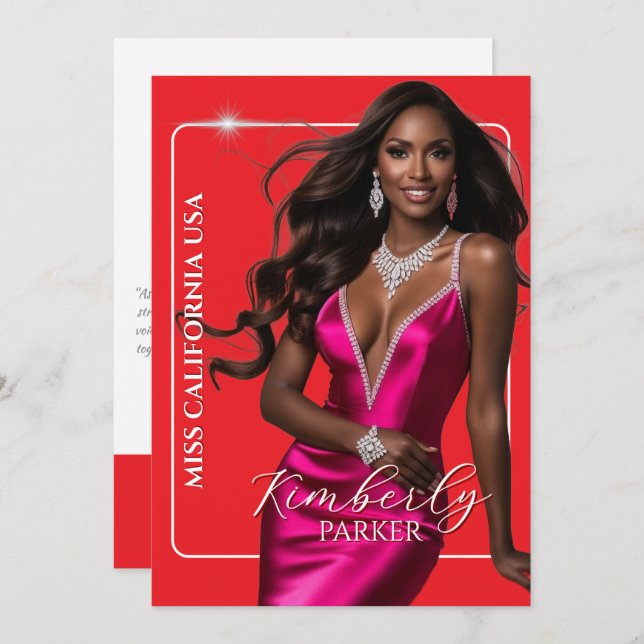 Tarjeta Festiva Color Pop Cutout Pageant Autograph Printed Card (Anverso / Reverso)