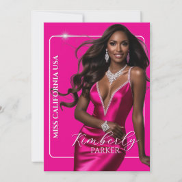 Tarjeta Festiva Color Pop Cutout Pageant Autograph Printed Card