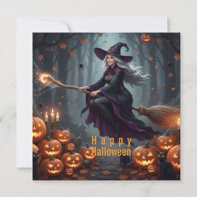 Tarjeta Festiva Color Sorcery Halloween Family (Anverso)