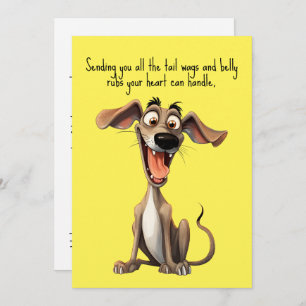 Tarjeta Festiva color y texto personalizado, 🐶 blanco 🤪 loco