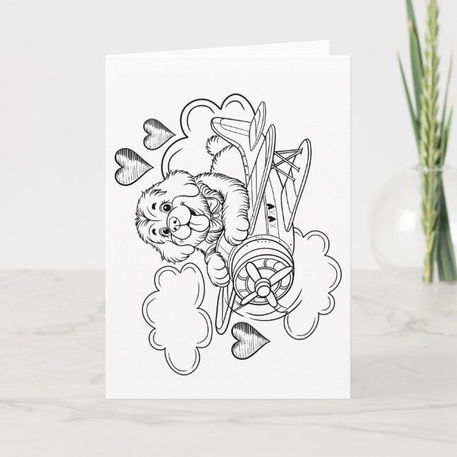 Tarjeta Festiva COLOR YOURSELF Valentine Holiday Card (Anverso)
