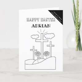 Tarjeta Festiva Coloreo personalizado y dibujo religioso de Pascua