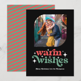 Tarjeta Festiva Colores clásicos Navidades retro modernos foto