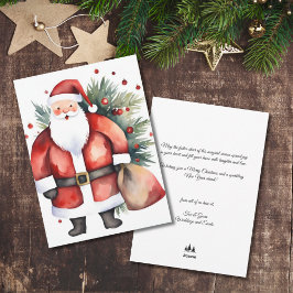 Tarjeta Festiva Colores de agua Minimalistas Santa Bag Corporate X