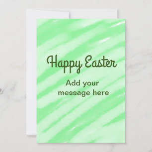 Tarjeta Festiva Colores de agua verdes felices Pascua agregar mens