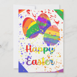 Tarjeta Festiva Colores de arcoiris Feliz Pascua