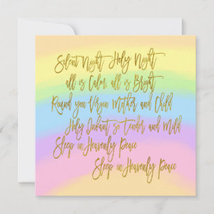 Tarjeta Festiva Colores del arcoiris Navidades de letras de la noc