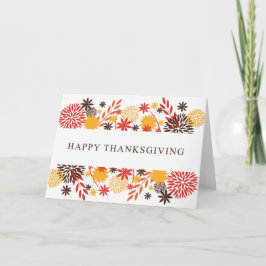 Tarjeta Festiva Colores florales otoñales | Cartas de Acción de Gr