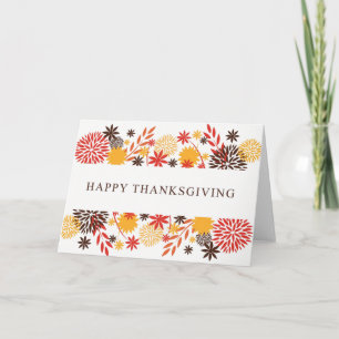 Tarjeta Festiva Colores florales otoñales Cartas de Acción de Gr