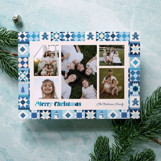 Tarjeta Festiva Colores Navideños de Azul en Parche