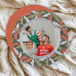 Tarjeta Festiva Colorful Abstract Botanical Photo Christmas 