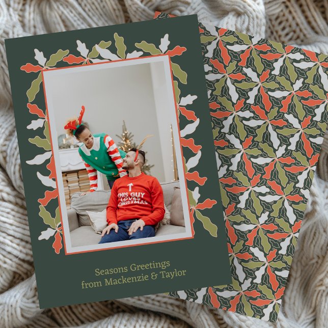 Tarjeta Festiva Colorful Abstract Botanical Photo Christmas (Colorful Abstract Botanical Photo Christmas Holiday Card
by Ricaso. Modern design, add photo & text)