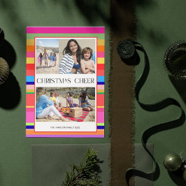 Tarjeta Festiva Colorful Bright 4 photo Modern Christmas 