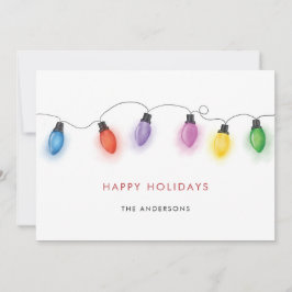 Tarjeta Festiva Colorful Christmas Bulbs Holiday Card