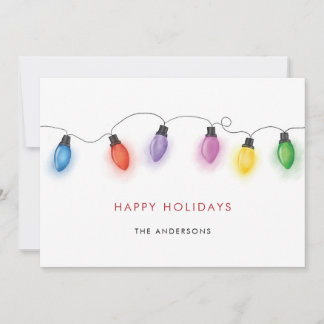 Tarjeta Festiva Colorful Christmas Bulbs Holiday Card