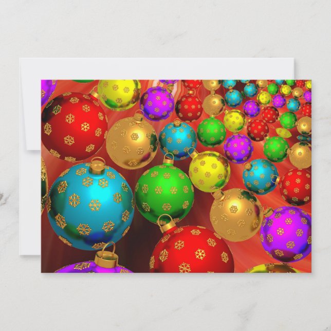 Tarjeta Festiva Colorful Christmas Ornaments,  (Anverso)