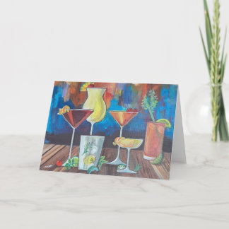 Tarjeta Festiva Colorful Cocktails Greeting Card