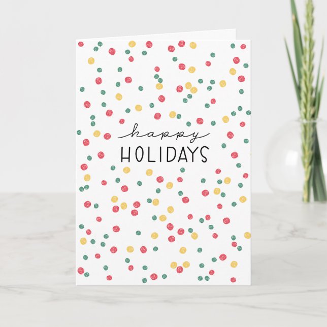 Tarjeta Festiva Colorful Confetti Dots (Anverso)