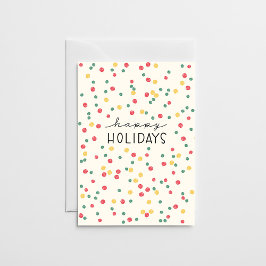 Tarjeta Festiva Colorful Confetti Dots Cream Paper