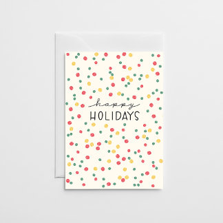 Tarjeta Festiva Colorful Confetti Dots Cream Paper