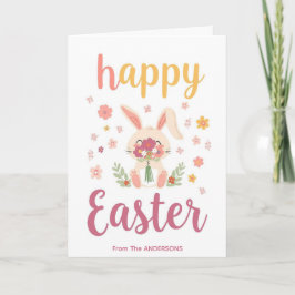 Tarjeta Festiva Colorful Cute Easter Card , Personalized Easter 