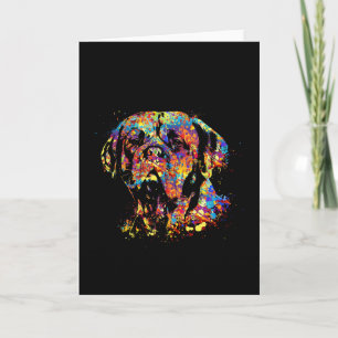 Tarjeta Festiva Colorful Dogue de Bordeaux