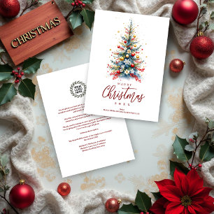 Tarjeta Festiva Colorful Elegant Christmas Tree Corporate Events 