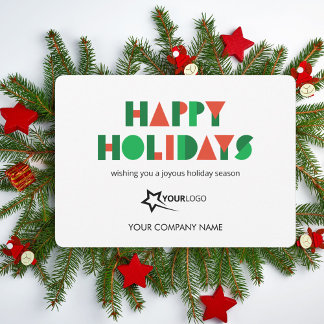 Tarjeta Festiva Colorful Geometric Custom Logo Business Happy