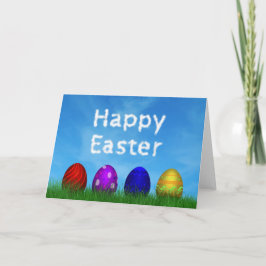 Tarjeta Festiva Colorful Happy Easter Eggs Holiday Greeting Card